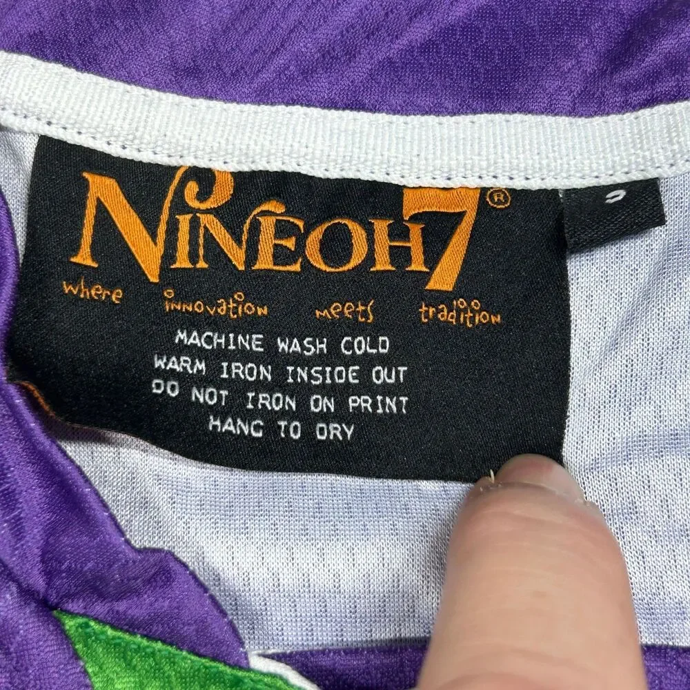 Nineoh7 Hockey Jersey Mens S Purple White Green Yellow Mardi Gras Pelican 504